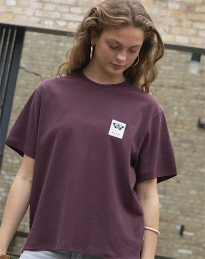 Elsk - Blaafugl Womens Interlock T-shirt - Aged Maroon